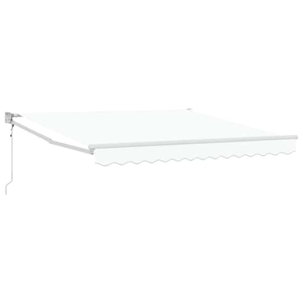 vidaXL Kokkuvolditav varikatus Valge 350 x 250 cm Pol&uuml;ester ja metall