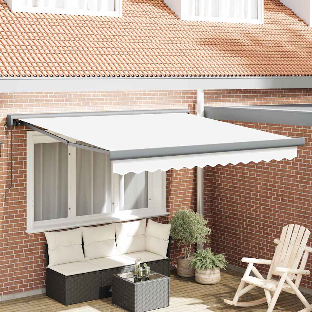 Automatisk Udtækkelig Markise Hvid 350x250 cm