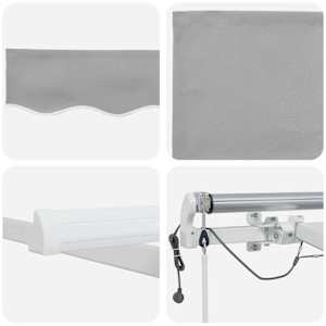 Retraktilna tenda Svetlo siva 350 x 250 cm Poliester in kovina - slika 10