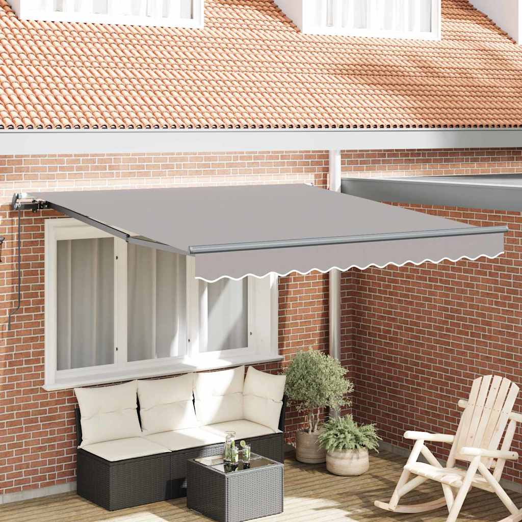Helehall käsitsi sissetõmmatav varikatus 350x250 cm, vidaXL varikatus asenduskangas 3.5x2.5m raami Helehall