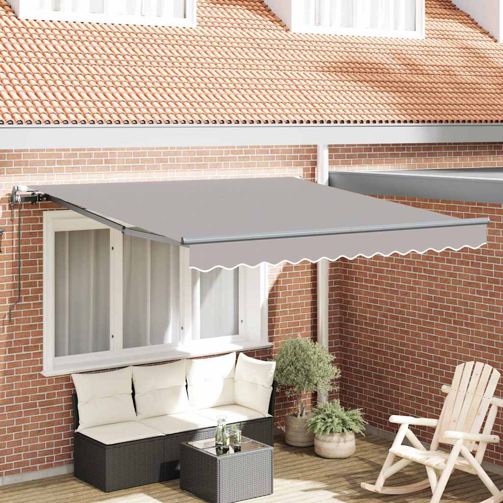 Automatisoitu sisäänvedettävä markiisi Vaaleanharmaa 350x250 cm, vidaXL Markiisivaihtokangas 3,5x2,5 m runkoon Vaaleanharmaa