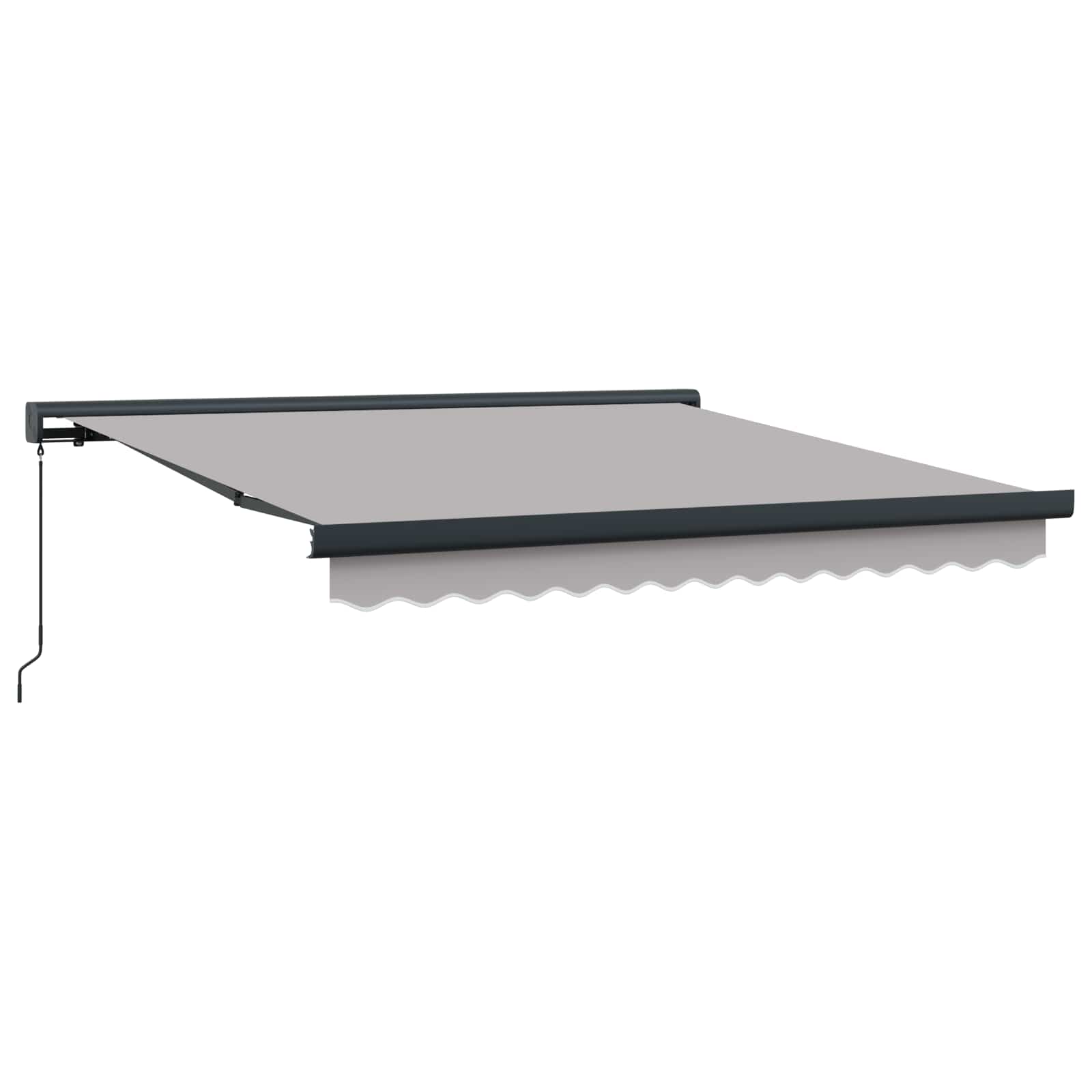 Toldo Retráctil Gris Claro 350 x 250 cm Tela y Metal