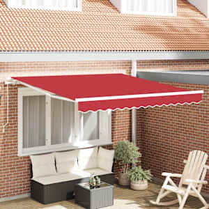 Retraktilna tenda Rdeča 350 x 250 cm Poliester in aluminij