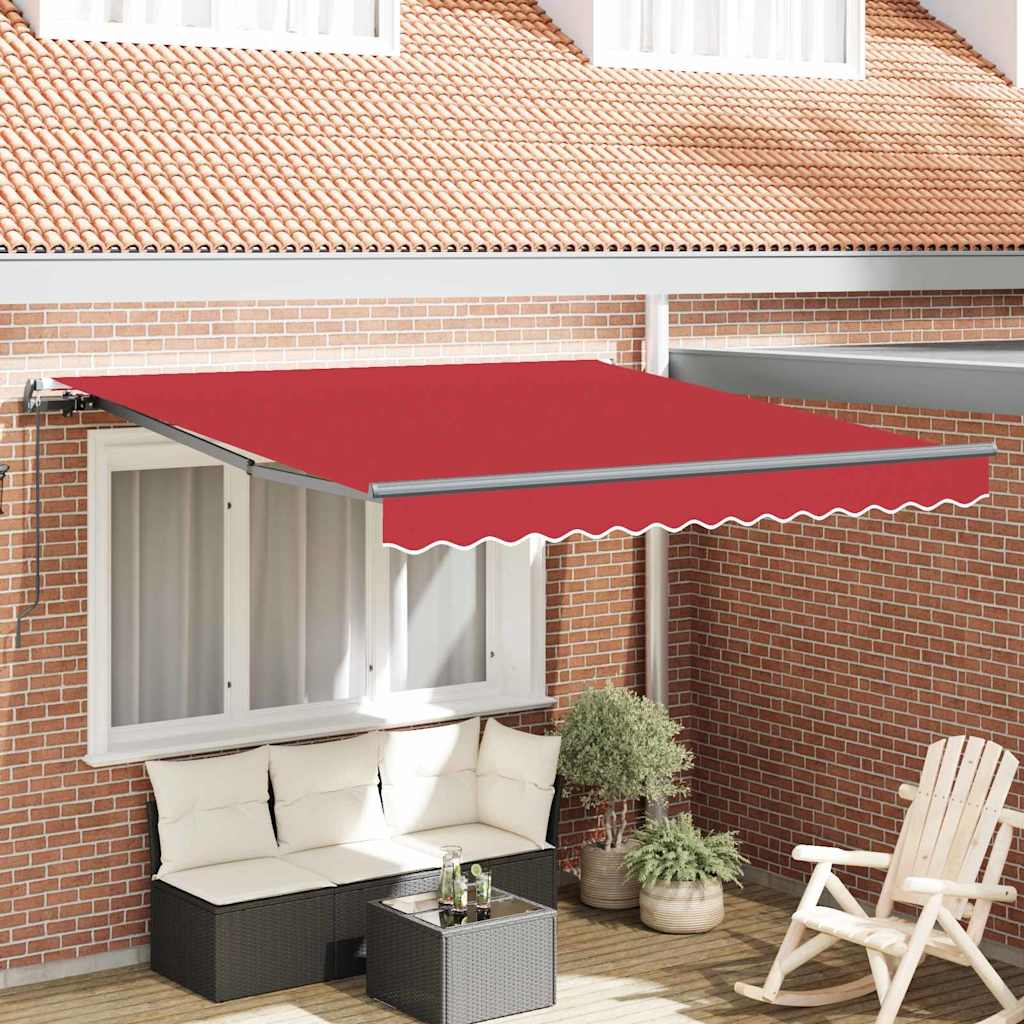 käsitsi sissetõmmatav varikatus punane 350x250 cm, vidaXL varikatusede vahetusmaterjal 3,5x2,5 m raami jaoks punane