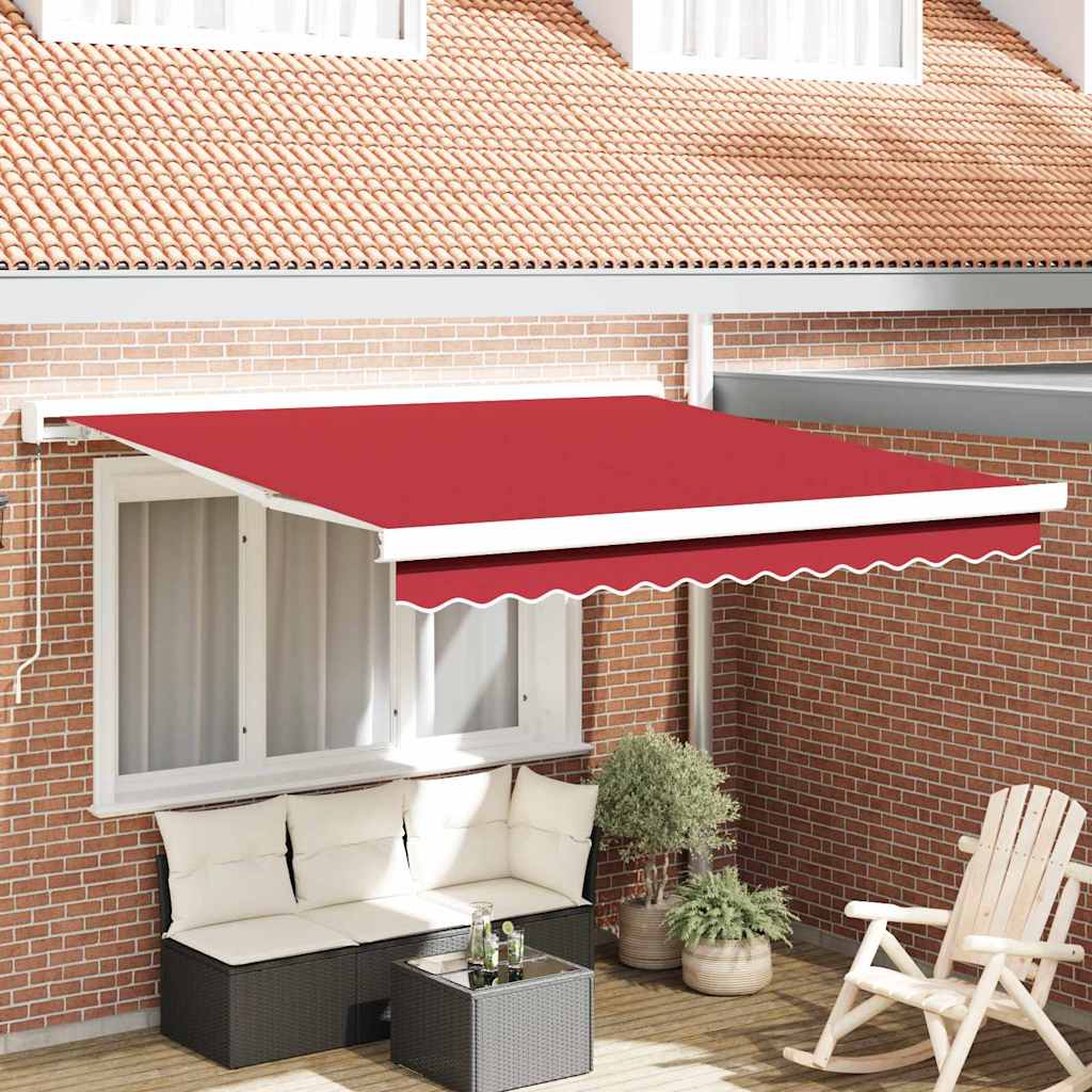 Käsitsi sissetõmmatav varikatus punane 350x250 cm, vidaXL varikatuse asenduskangas 3,5x2,5 m raami punane