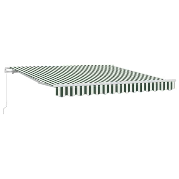 vidaXL Kokkuvolditav varikatus Roheline ja Valge 350 x 250 cm