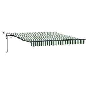 vidaXL Kokkuvolditav varikatus Roheline ja Valge 350 x 250 cm