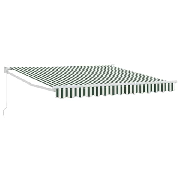vidaXL Kokkuvolditav varikatus Roheline ja Valge 350 x 250 cm