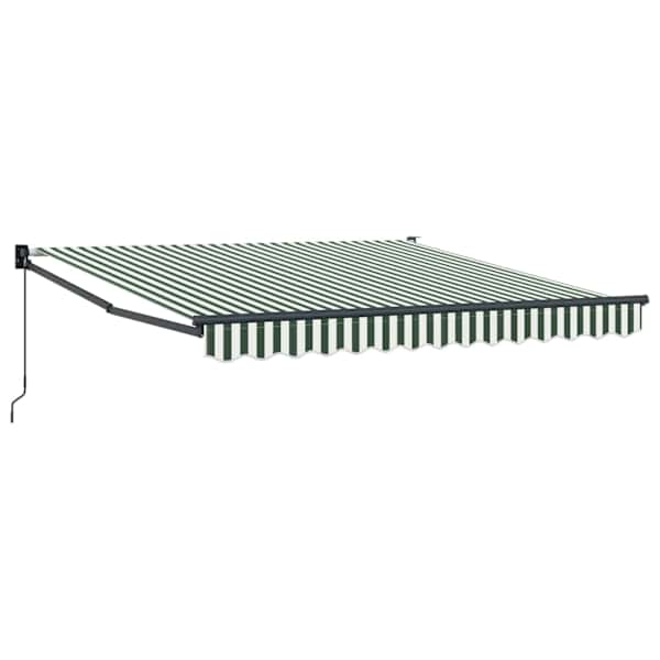 vidaXL Kokkuvolditav varikatus Roheline ja Valge 350 x 250 cm