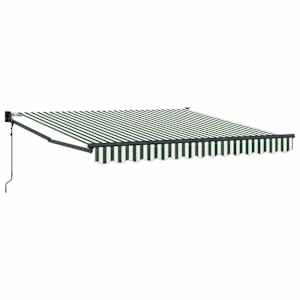 vidaXL Kokkuvolditav varikatus Roheline ja Valge 350 x 250 cm
