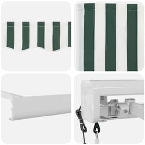 Markýza Zelená a bílá 350 x 250 x 165 cm Polyester a hliník - obrázek 8