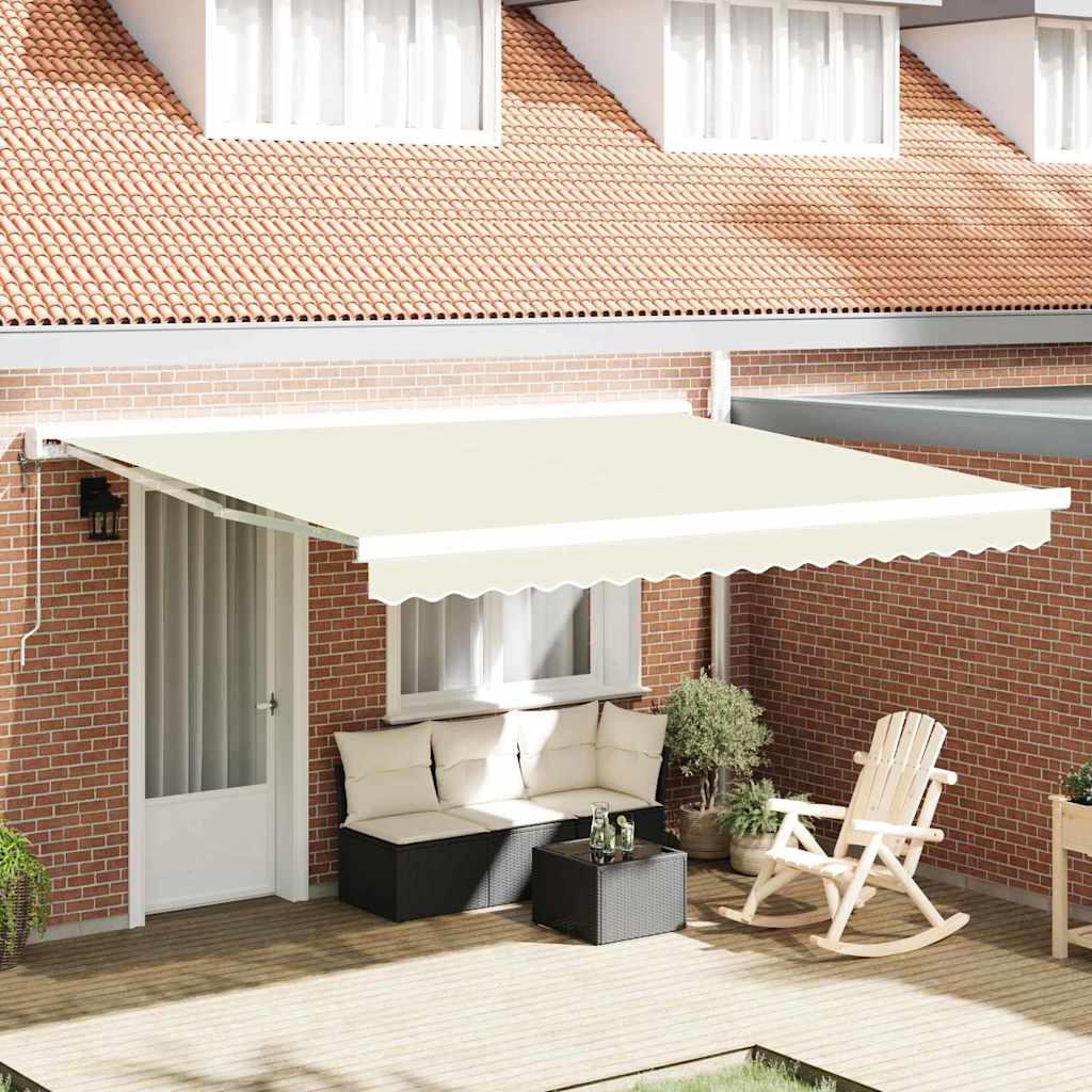 vidaXL Cortina Retractabilă Crem 400 × 300 cm Material textil, Metal