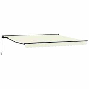 Retraktilna tenda krema 400 × 300 cm Poliester in kovina - slika 2