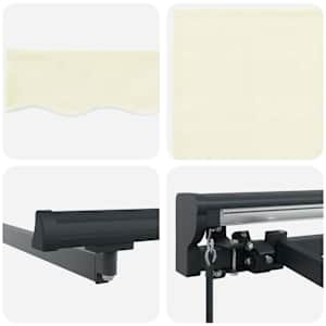 Retraktilna tenda krema 400 × 300 cm Poliester in aluminij - slika 10