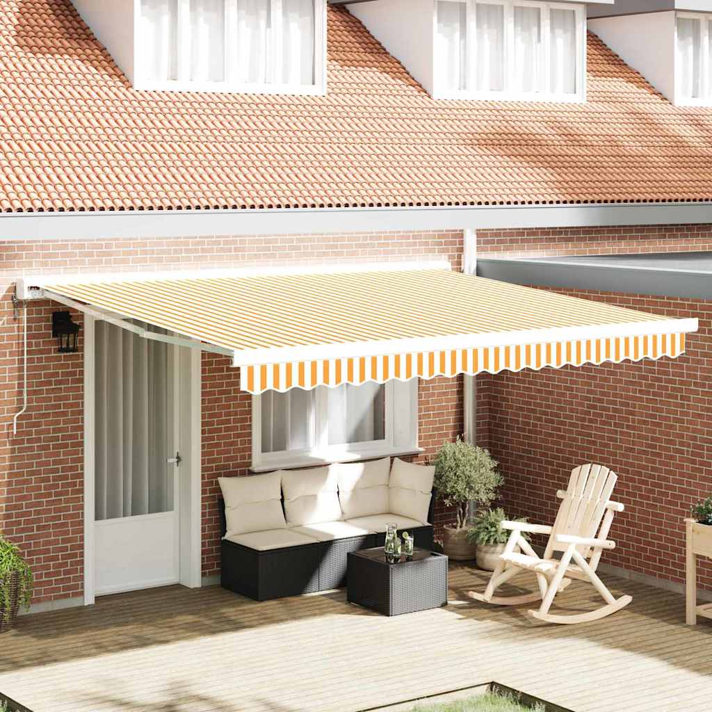 vidaXL Cortina Retractabilă Galben, Alb 400 × 300 cm