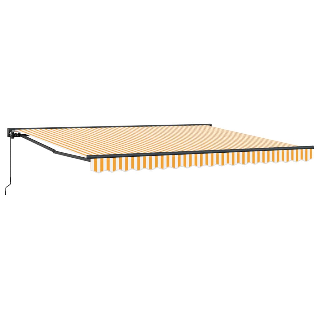 Vetoutuva markiisi Keltainen ja valkoinen 400×300 cm