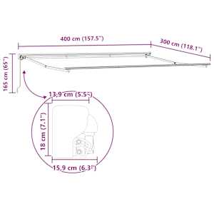 Retraktilna tenda Rumena in Bela 400 × 300 cm - slika 12