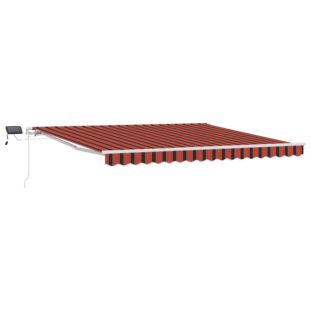 Manuaalinen Käsikäyttöinen Markiisi LED-valolla Oranssi ja Ruskea 400×300 cm