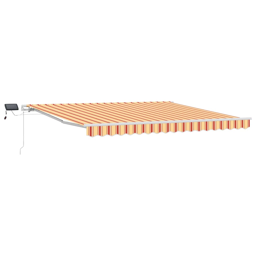 Manual Retractable Awning LED-valolla Keltainen ja Oranssi 400×300 cm