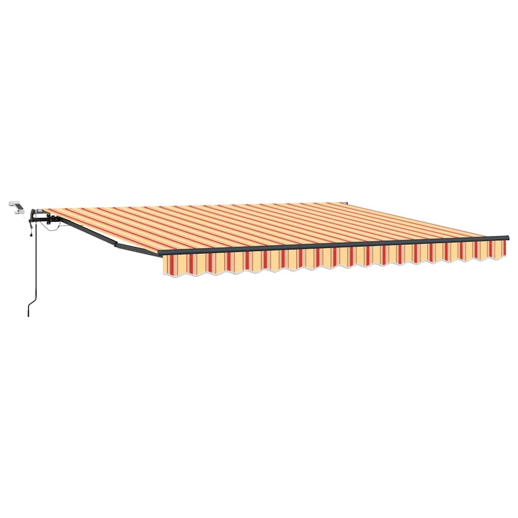 Automaattisesti sisäänvedettävä markiisi LED-keltaisena ja oranssina 400×300 cm