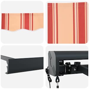 Markýza Žlutá a oranžová 400 x 300 x 165 cm Polyester a hliník - obrázek 8