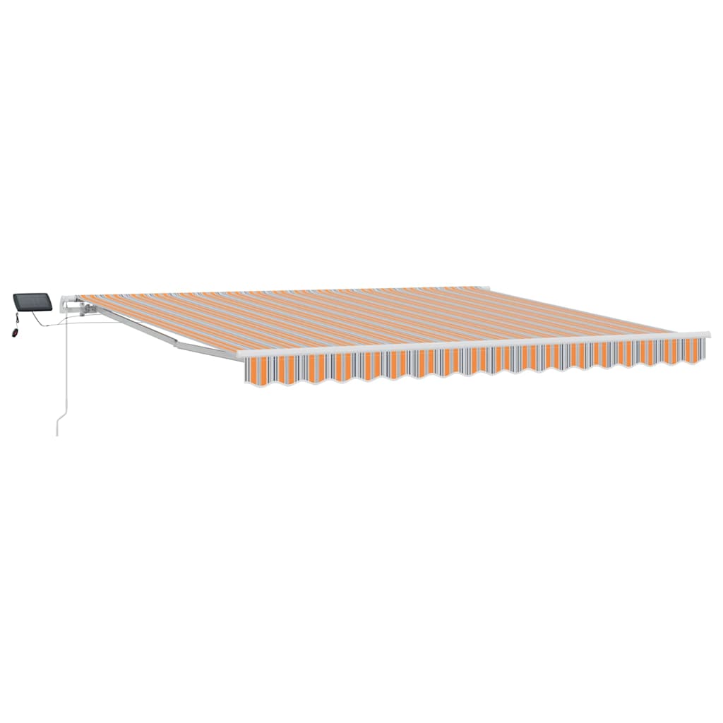 Manuaalinen Sisäänvedettävä Markiisi LED Monivärisellä Raidalla 400×300 cm
