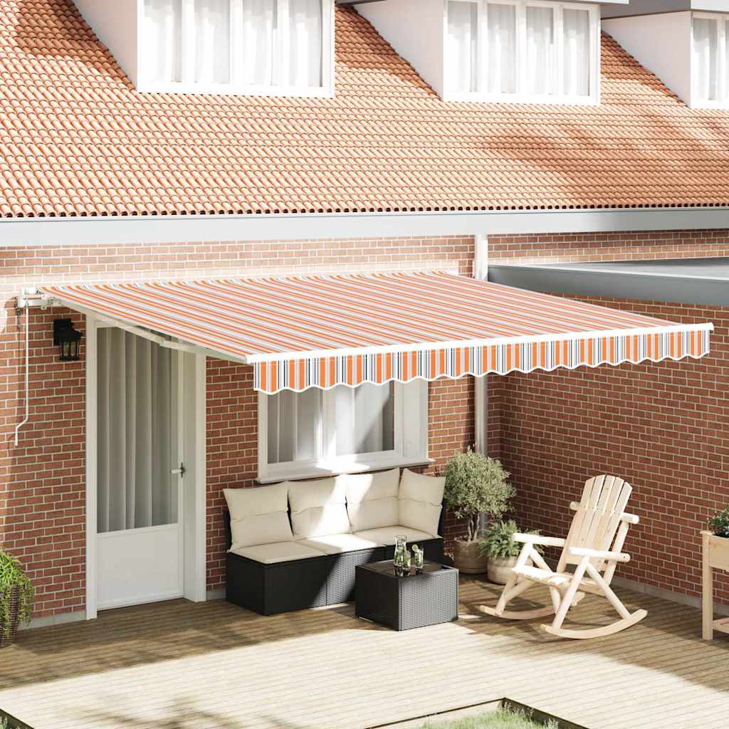 Automatisk Udtækkelig Markise Multifarvet Stribe 400x300 cm
