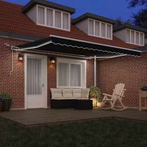 Retraktilna tenda Črna 400 × 300 cm Poliester in kovina - slika 3