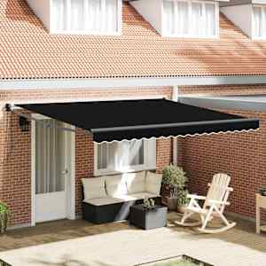 Retraktilna tenda Črna 400 × 300 cm Poliester in aluminij