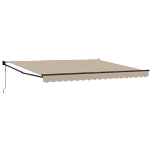 vidaXL Kokkuvolditav varikatus Beež 400 &times; 300 cm Pol&uuml;ester ja metall