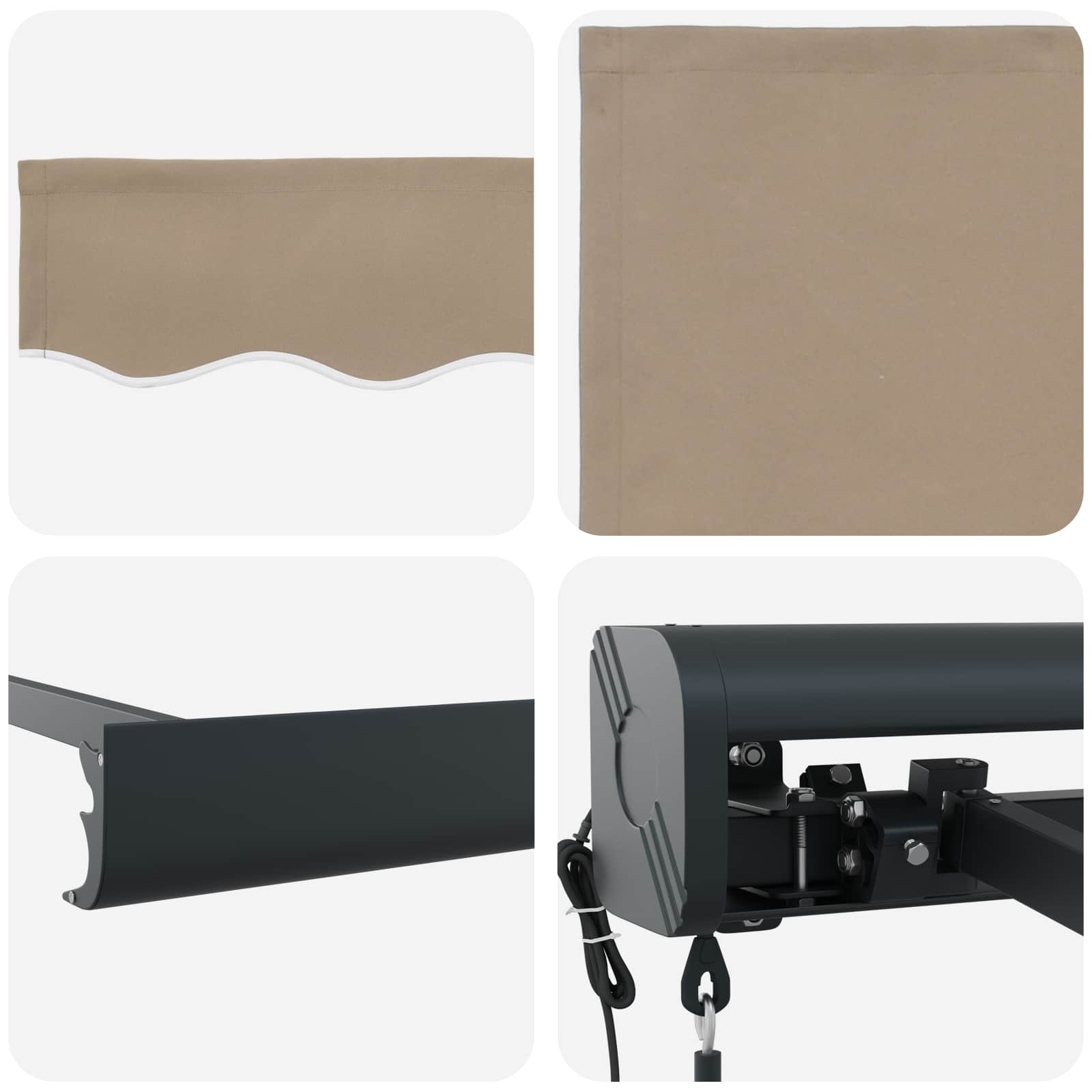 Varikatus Beež 350 x 250 x 165 cm Polüester ja alumiinium 34 Kõik vajalik sinu aeda ja koju! Varikatus Beež 350 x 250 x 165 cm Polüester ja alumiinium - Image 4