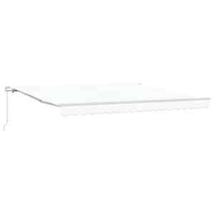 Retraktilna tenda Bela 400 × 300 cm Poliester in aluminij