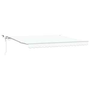 Retraktilna tenda Bela 400 × 300 cm Poliester in kovina - slika 2