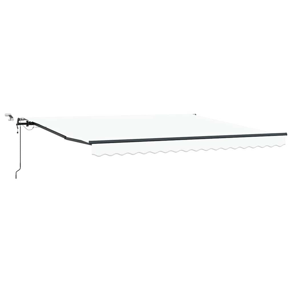 Automattinen sisäänvedettävä markiisi LED valolla Valkoinen 400×300 cm, vidaXL Markiisivaihtokangas 4×3 m runkoon Valkoinen