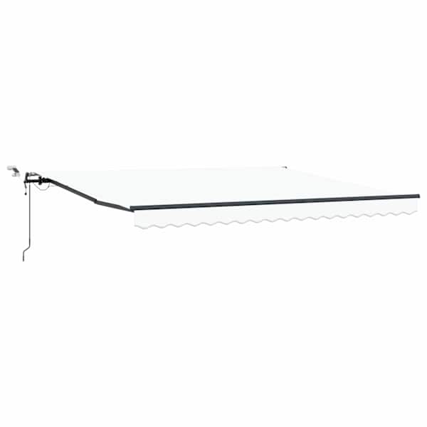 vidaXL Kokkuvolditav varikatus Valge 400 &times; 300 cm Pol&uuml;ester