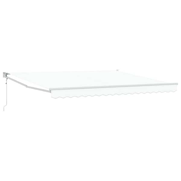 vidaXL Kokkuvolditav varikatus Valge 400 &times; 300 cm Pol&uuml;ester ja metall