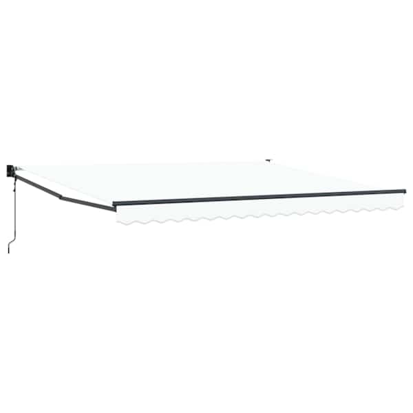 vidaXL Kokkuvolditav varikatus Valge 400 &times; 300 cm Pol&uuml;ester ja metall