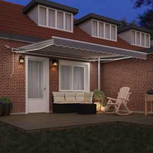 Retraktilna tenda Svetlo siva 400 × 300 cm Poliester in kovina - slika 3