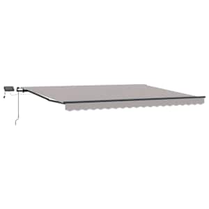 vidaXL Manuaalne p&auml;ikesetoitega LED-tulega markiis 4 x 3 m Helehall