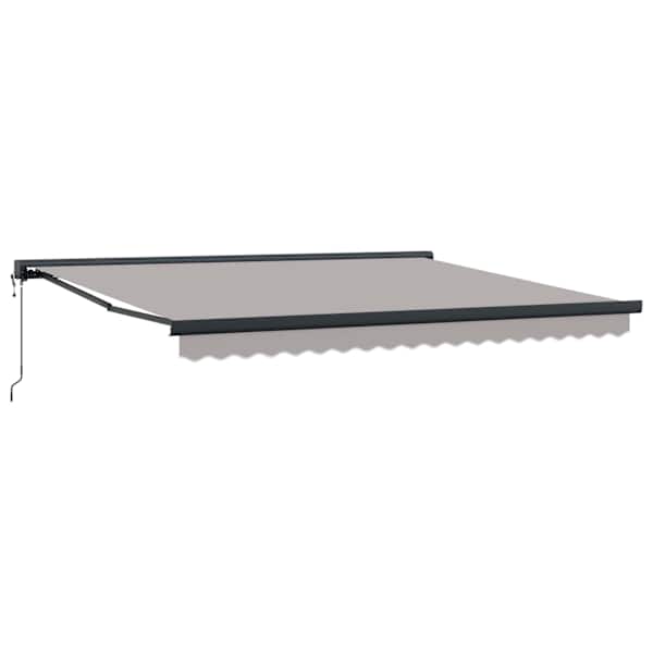 vidaXL Kokkuvolditav varikatus Helehall 400 &times; 300 cm Kangas ja metall