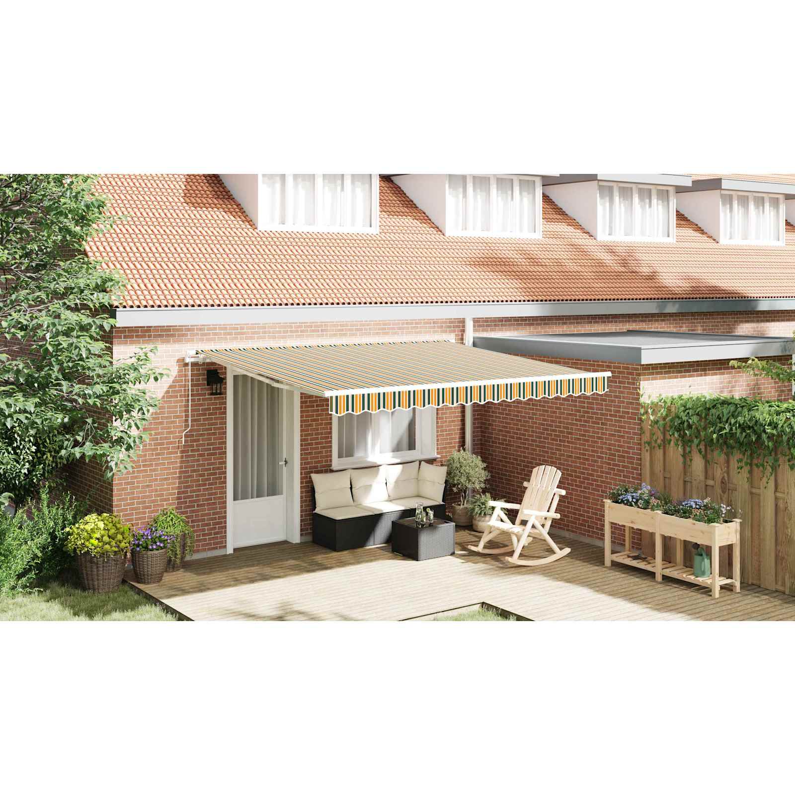 vidaXL Ausziehbare Markise Mehrfarbig 400 x 300 cm – Bild 8