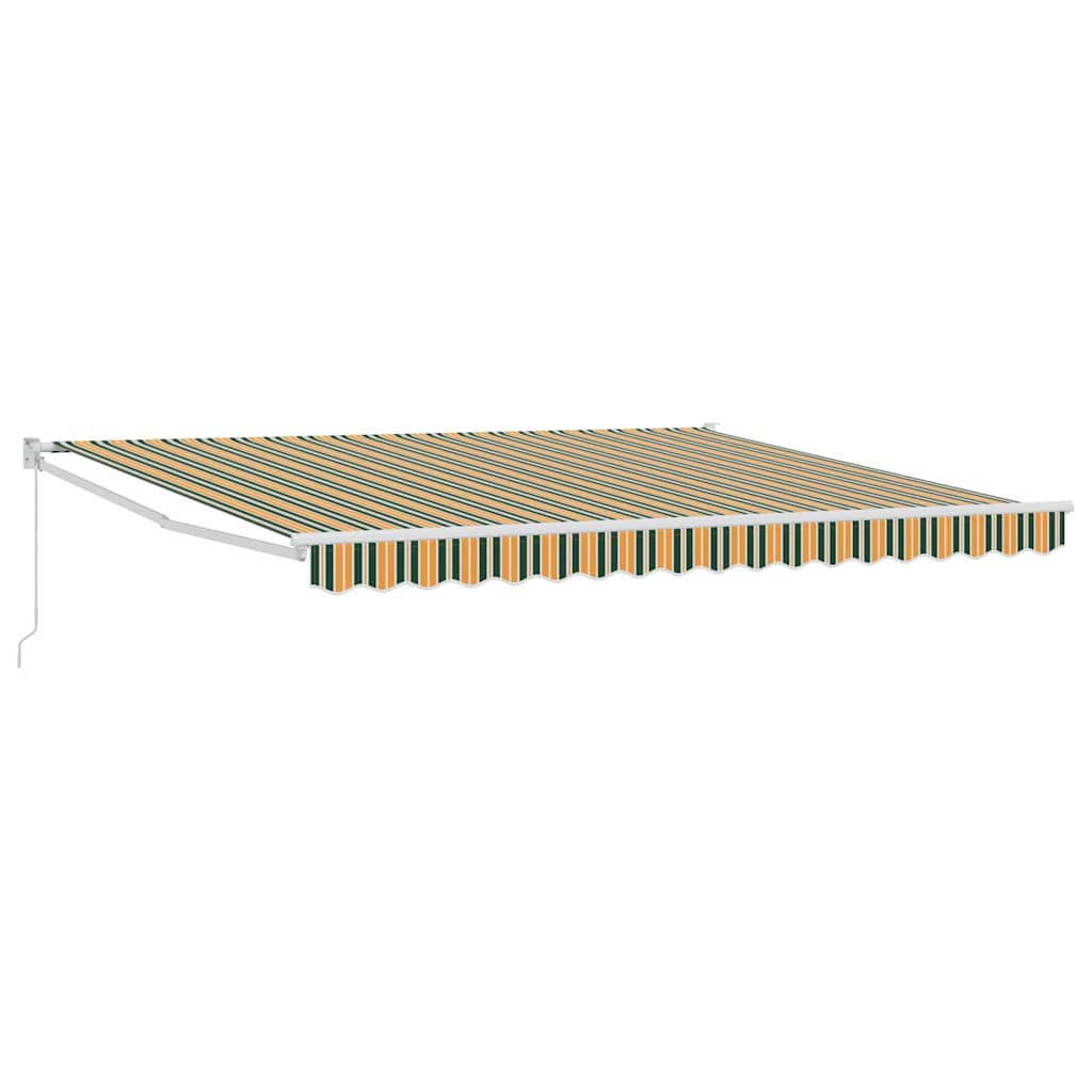 Manuaalinen Sisäänvedettävä markiisi Vihreä ja Keltainen 400×300 cm