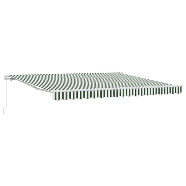 vidaXL Kokkuvolditav varikatus Roheline ja Valge 400 &times; 300 cm