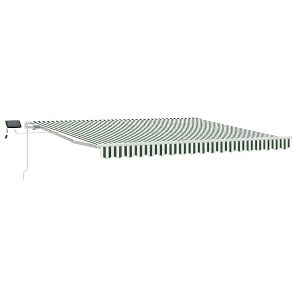 vidaXL Kokkuvolditav varikatus Roheline ja Valge 400 &times; 300 cm
