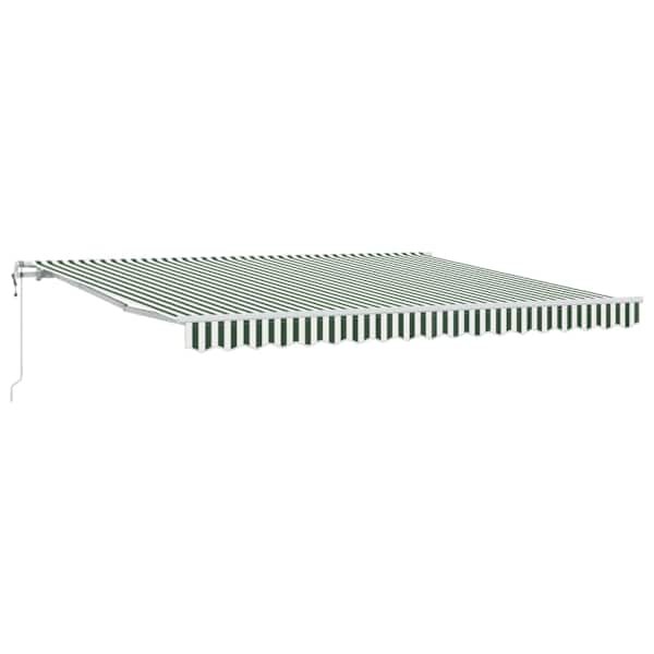 vidaXL Kokkuvolditav varikatus Roheline ja Valge 400 &times; 300 cm