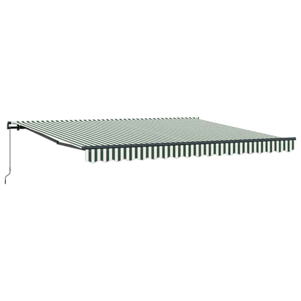 vidaXL Kokkuvolditav varikatus Roheline ja Valge 400 &times; 300 cm