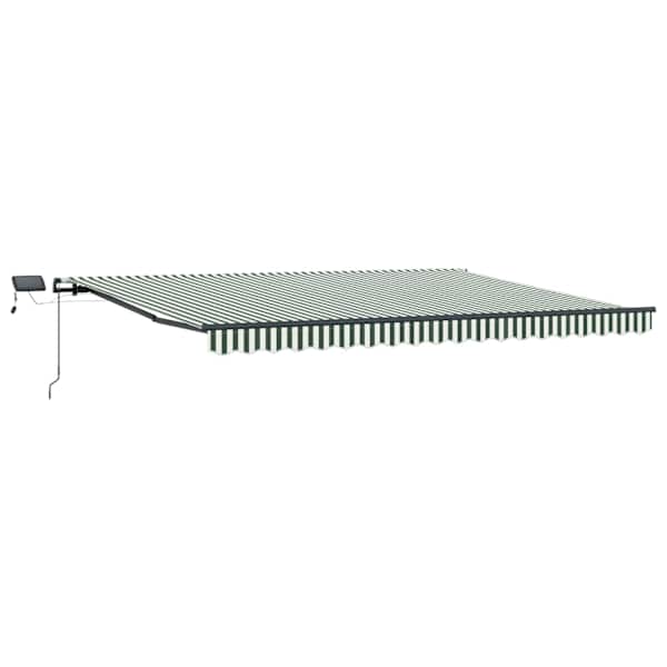vidaXL Kokkuvolditav varikatus Roheline ja Valge 400 &times; 300 cm