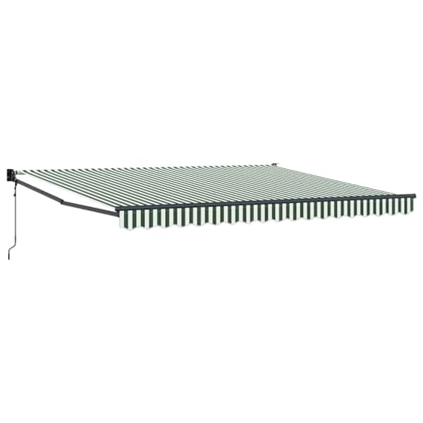 vidaXL Kokkuvolditav varikatus Roheline ja Valge 400 &times; 300 cm