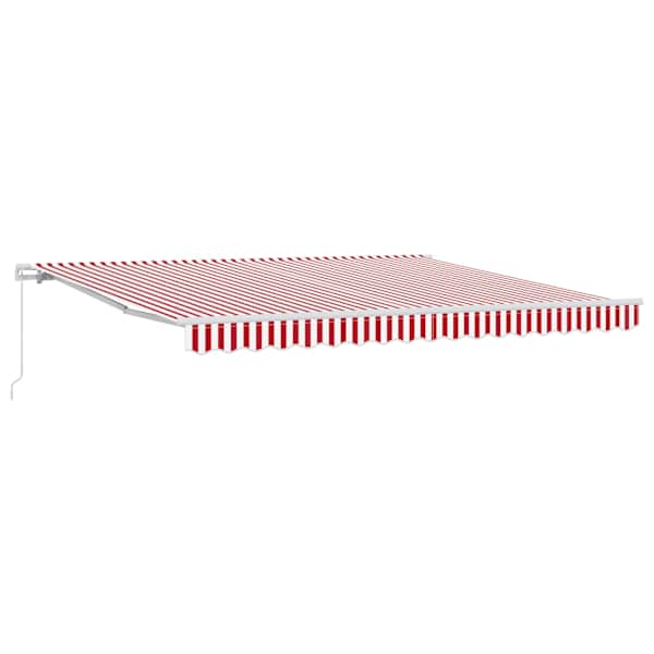 vidaXL Kokkuvolditav varikatus Punane ja valge 400 &times; 350 cm
