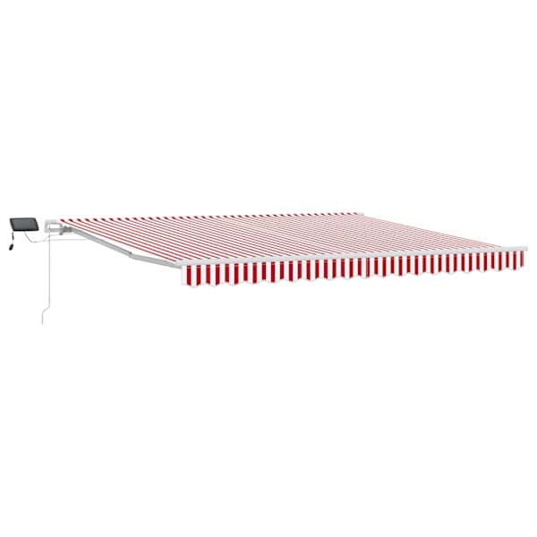 vidaXL Kokkuvolditav varikatus Punane ja valge 400 &times; 300 cm